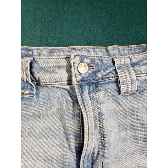 American Eagle Jeans Size 6 Womens Blue Stretch High Rise Baggy Wide Leg Cargo - Picture 7 of 14